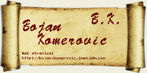 Bojan Komerović vizit kartica